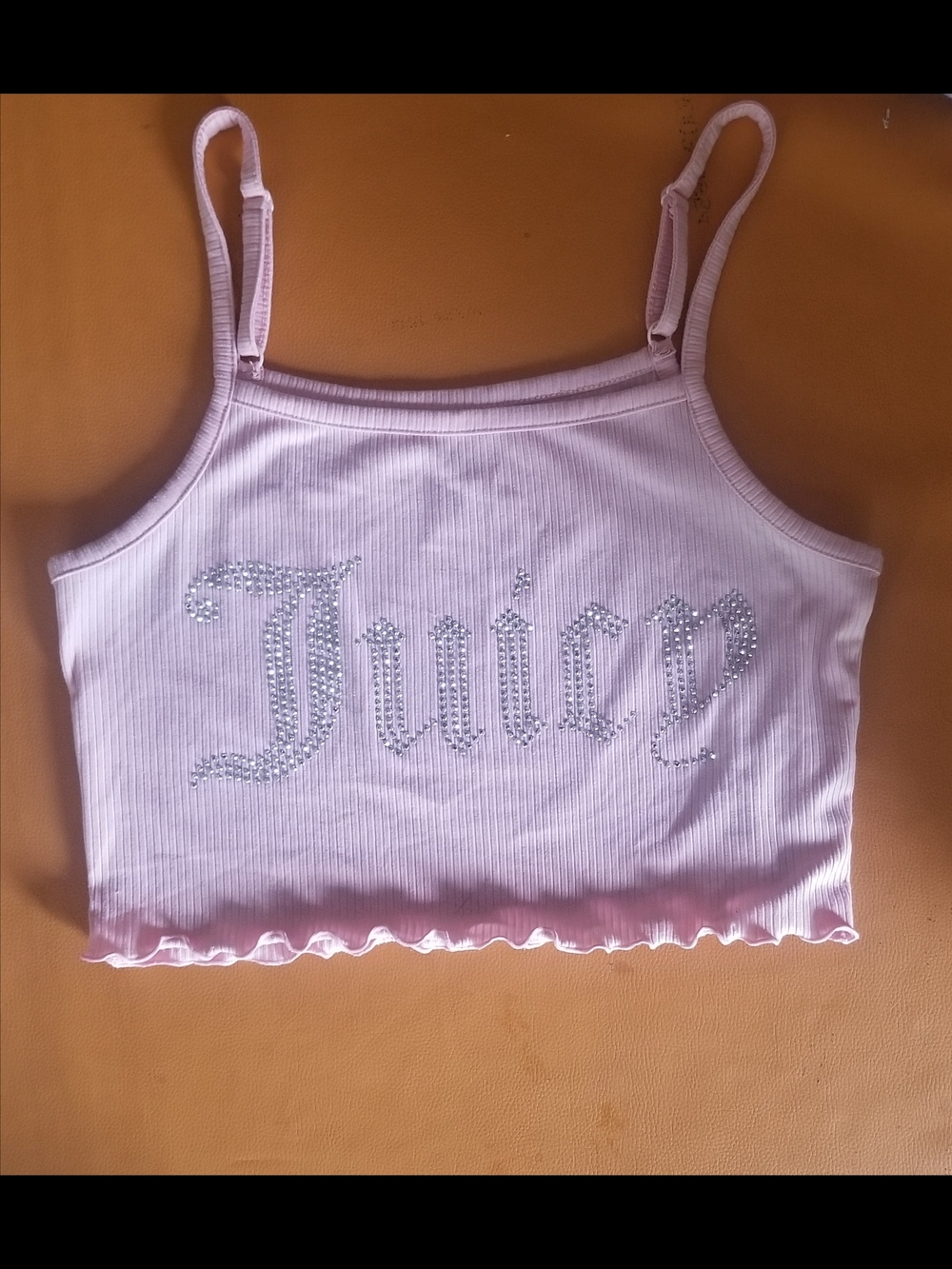 Juicy Couture Light Pink Rhinestone Logo Crop Cami